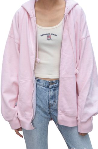 Brandy Melville Oversized XL Pink Christy Hoodie - Depop