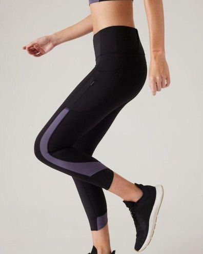 Athleta M Ultimate Stash Craft Tight Leggings Black Purple Color Block  Medium - $58 New With Tags - From Rob