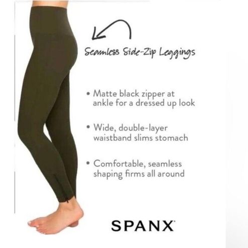 Spanx Seamless Side-Zip Leggings in Very Black sz:S