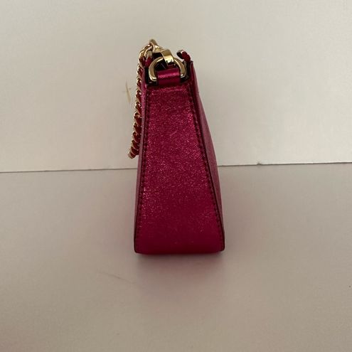 Michael Kors Jet Set Travel Metallic Hot Pink Gold Chain Pochette Bag Purse  - $107 New With Tags - From Shana