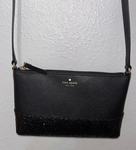 Kate Spade Greta Court Ramey Glitter Small Crossbody Black