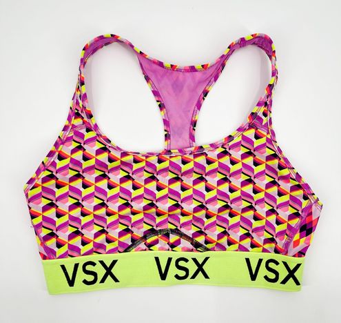 Victoria's Secret VSX The Player Racerback Sports Bra Geometric Neon Print  Multiple / no dominant color Size M - $15 - From Reclaimed