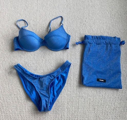 triangl swimwear, Swim, Blue Sparkle Triangl Bikini Top With Travel Bag
