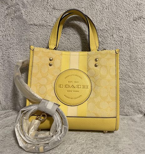 Coach Dempsey Tote 22 In Signature Jacquard With Stripe And