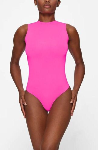 SKIMS essential crewneck sleeveless bodysuit pink highlighter size  small/medium NWT - $57 New With Tags - From Bri