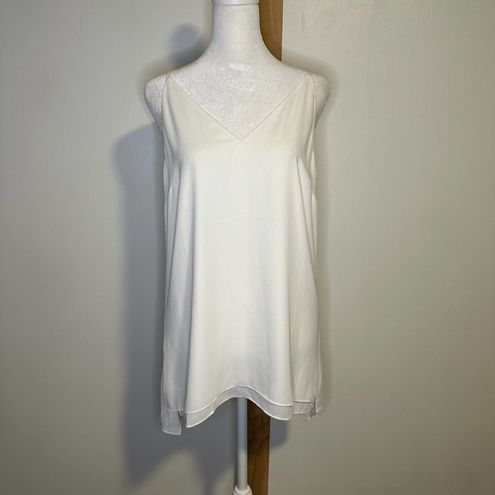 White House  Black Market white double layer v-neck tank top size S NWT -  $26 New With Tags - From Haley