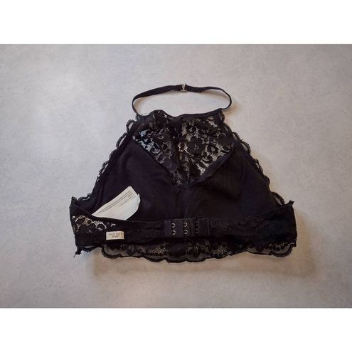 Gilly Hicks size S High Neck Halter Bralette Black Lace - $20 - From Ashley
