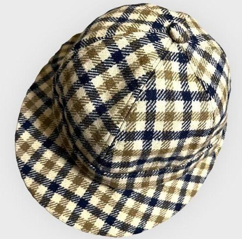 VTG English Crafted 100 Wool Women s Plaid Bowler Hat Cap by