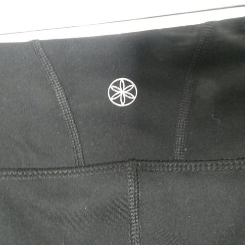 Gaiam Om Crop Leggings Ruched Black Cropped XS Yoga Workout