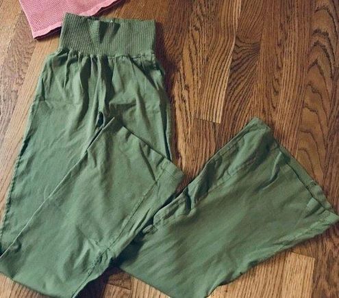 Free People Good Karma Flare Leggings In Military Green Size XS/S