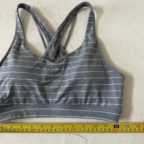 Athleta Stripe Transcendence Bra Sports Running Yoga Grey with White  Stripes S - $27 - From Vincentia