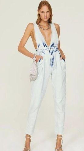 Retrofête retrofete Denim Monet Jumpsuit Bleached Denim Womens Size Medium  - $261 - From kelly