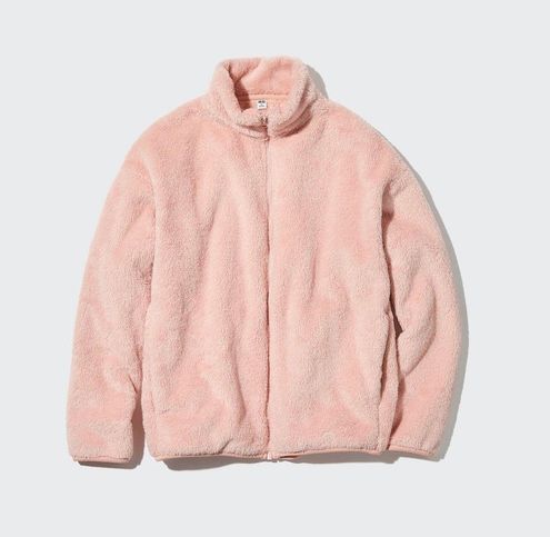 LV fleece track jacket handmade recycled faux fur hooded bomber in pink