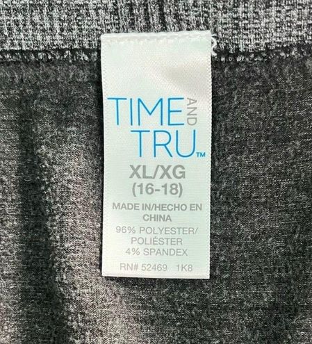 Time & Tru Gray Fleece Leggings Women's Size XL 16/18 New without