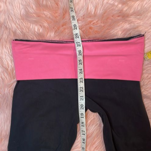 Victoria's Secret Black & Pink Cropped Fold Over Y2K Leggings Size Small -  $30 - From Tara