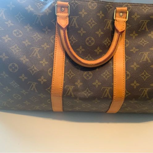 Louis Vuitton, Bags, Louis Vuitton Monogram Lv 55 Keepall Bandolier Strap  Luggage Tag Lock Key