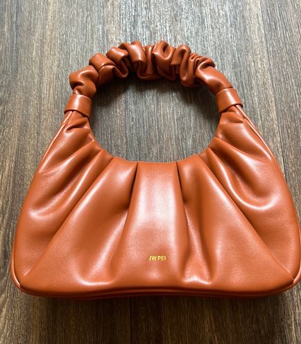 JW PEI Vegan Leather Gabbi Ruched Hobo Handbag - NUTELLA Color