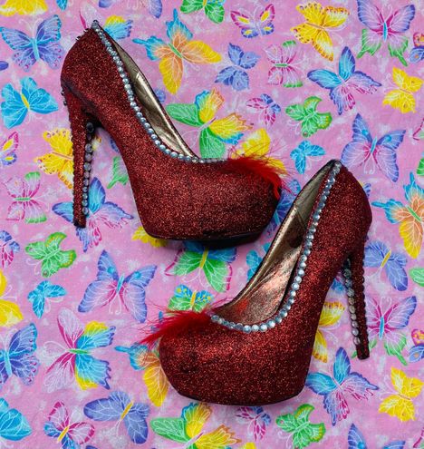 Charlotte Russe WOMENS RED SPARKLE CUSTOM MADE