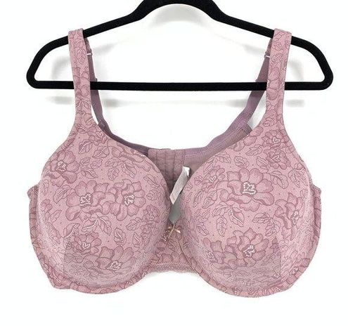 Cacique Women's Size 46DDD Lightly Lined Full Coverage Bra Mauve Floral  Print Purple - $31 - From Gwen