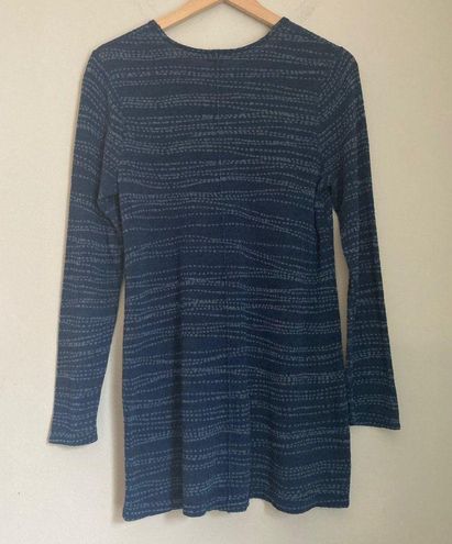 J.Jill Pure Jill Indigo Textured V-Neck Sweater Tunic Small Blue