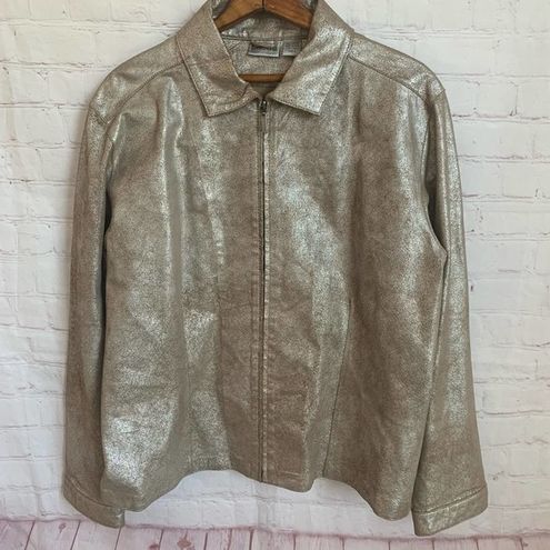 SILVER FOIL BIKER JACKET - Silver