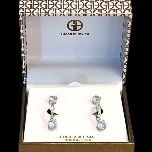 NEW (2) Giani Bernini Cubic Zirconia Leverback & Post Earrings