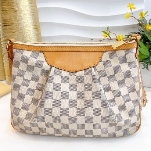 Louis Vuitton Discontinued Authentic LV Siracusa PM Damier Azur