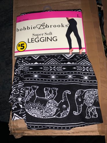 Bobbie & Brooks Women's Large Super Soft Black & White Elephant Leggings -  $16 New With Tags - From Queen