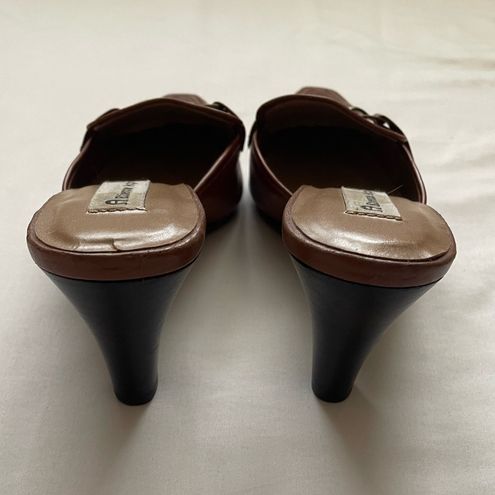 Etienne Aigner Rajo Brown Leather Mules Women s 7.5 30 70