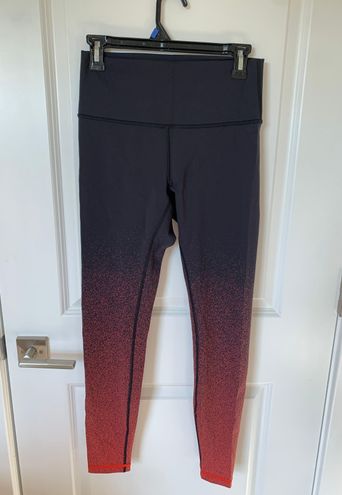 Women's Lululemon Wunder Under Leggings Size 2 Black Pink Speckled Ombre