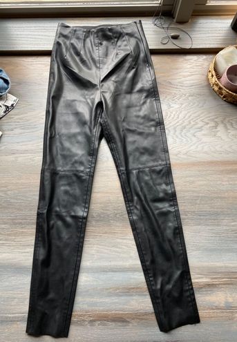 Zara FULL LENGTH FAUX LEATHER PANTS