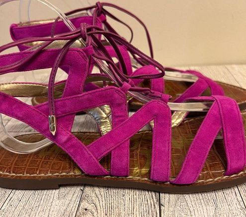 Sam Edelman GEMMA Sandal Purple Pink Suede Gladiator Strappy Open