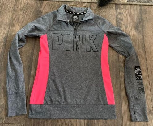 Victoria's Secret Pink Ultimate quarter zip pull over jacket gray xs