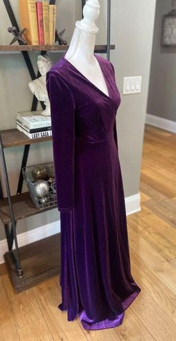 Lulus Jacinda Plum Purple Velvet Wrap Maxi Dress