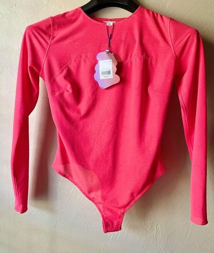 Yitty Mesh Me Smoothing Long Sleeve Thong Bodysuit Size Medium NWT