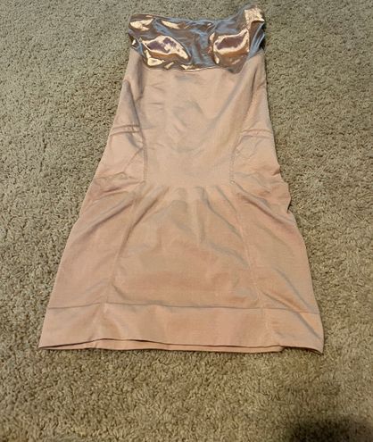 Spanx Slimmer and shine nude strapless dress slip never worn Tan