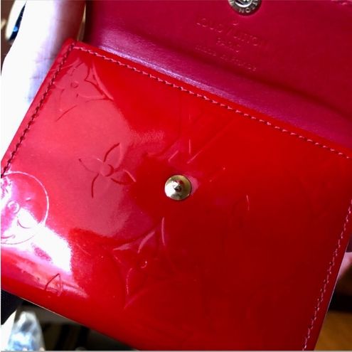 Louis Vuitton, Bags, Louis Vuitton Red Rouge Monogram Vernis Ludlow  Authentic Coin Purse Snap Closure