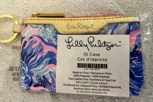 Lilly Pulitzer ID Holder Wallet, Blue Keychain Wallet with Zip Close, Cute  Card and ID Case for Women, Shade Seekers