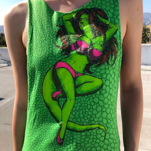 Volcom x Todd Bratrud Pinup Series Lizard Burlesque Girl Cut off