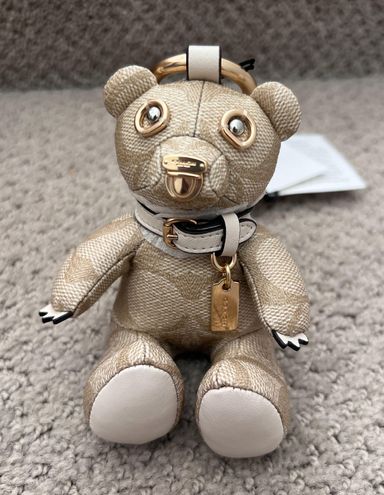 Coach Bear Bag Charm In Signature Canvas