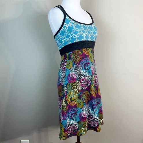 Soybu Tank Dress XS Multicolor Built In Bra Stretch Knit Active A-Line  Strappy - $30 - From Jamie