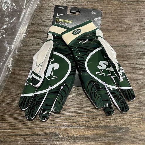 Nike NWT Superbad Football Gloves NFL New York Jets Green White Size XL -  $52 New With Tags - From Ashley