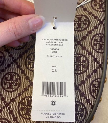 Shop Tory Burch T Monogram Jacquard Mini Crescent Bag