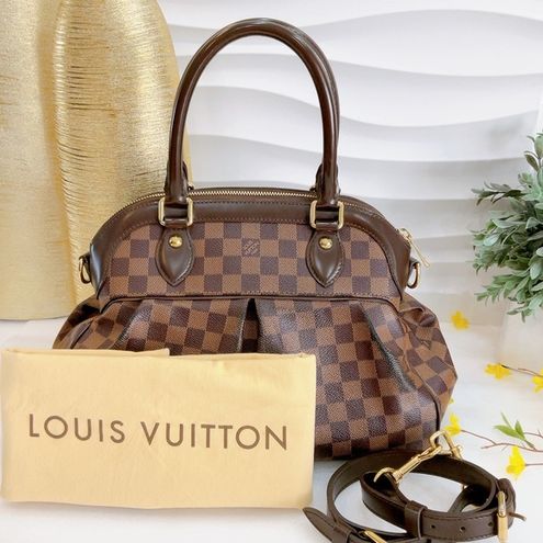 Authentic Louis Vuitton Trevi PM Damier Ebene Canvas Shoulder Tote Bag w/  Strap