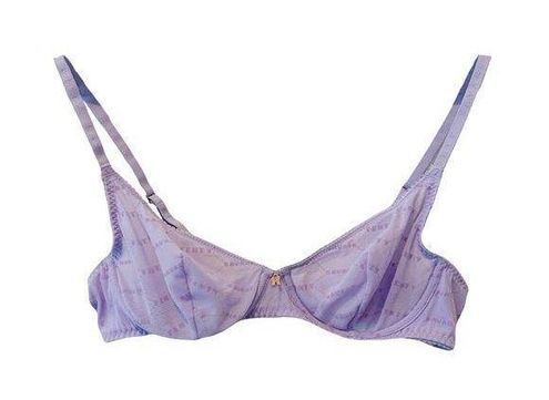 Flocked Logo Unlined Bra