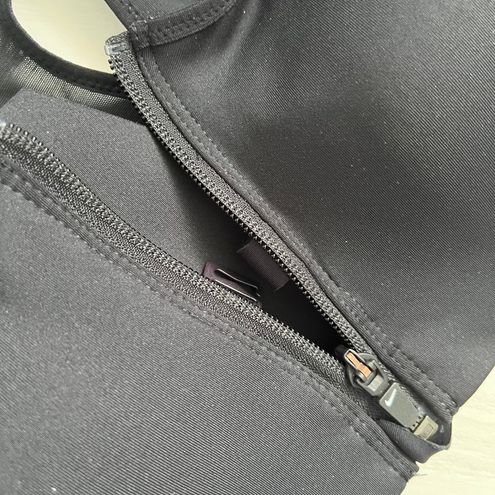 Nike Zippered High Support Padded Sports Bra Black Size XS - $49