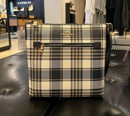 Coach Rowan File Bag with Garden Plaid Print