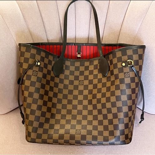 AUTHENTIC LOUIS VUITTON NEVERFULL MM Damier Ebene Tote bag No.1374