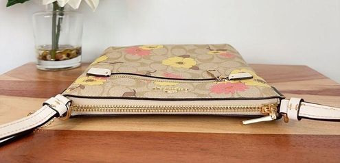 NWT COACH CH717 Mini Rowan File Bag Signature Canvas&Leather with Floral  Cluster