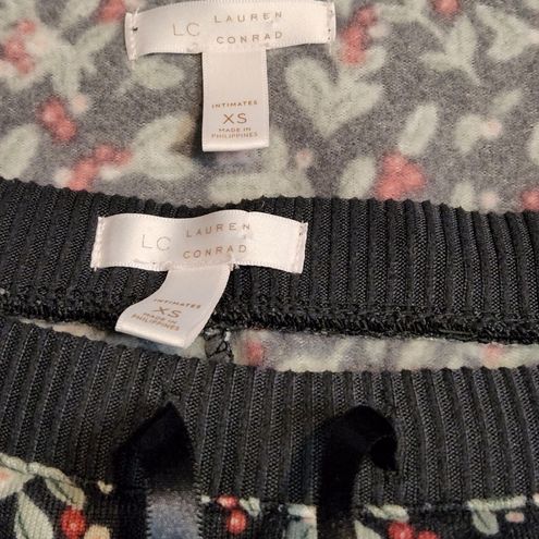 LC Lauren Conrad Lauren Conrad Charcoal Holly Pajama 2 Piece Set Women's Sz  Extra Small Multiple - $14 - From Candace